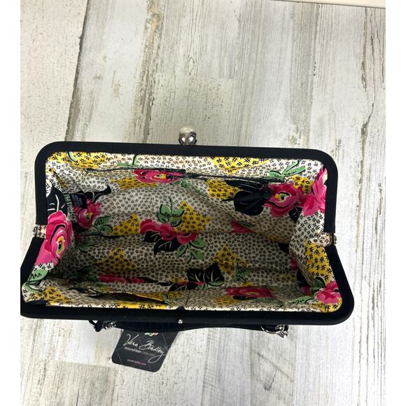 Vera Bradley Women’s Black Quilted Handle Bag Silver Strap Ball Lock Closure NWT - Picture 6 of 9